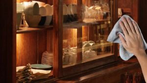 Come pulire al meglio la vetrina del tuo salotto