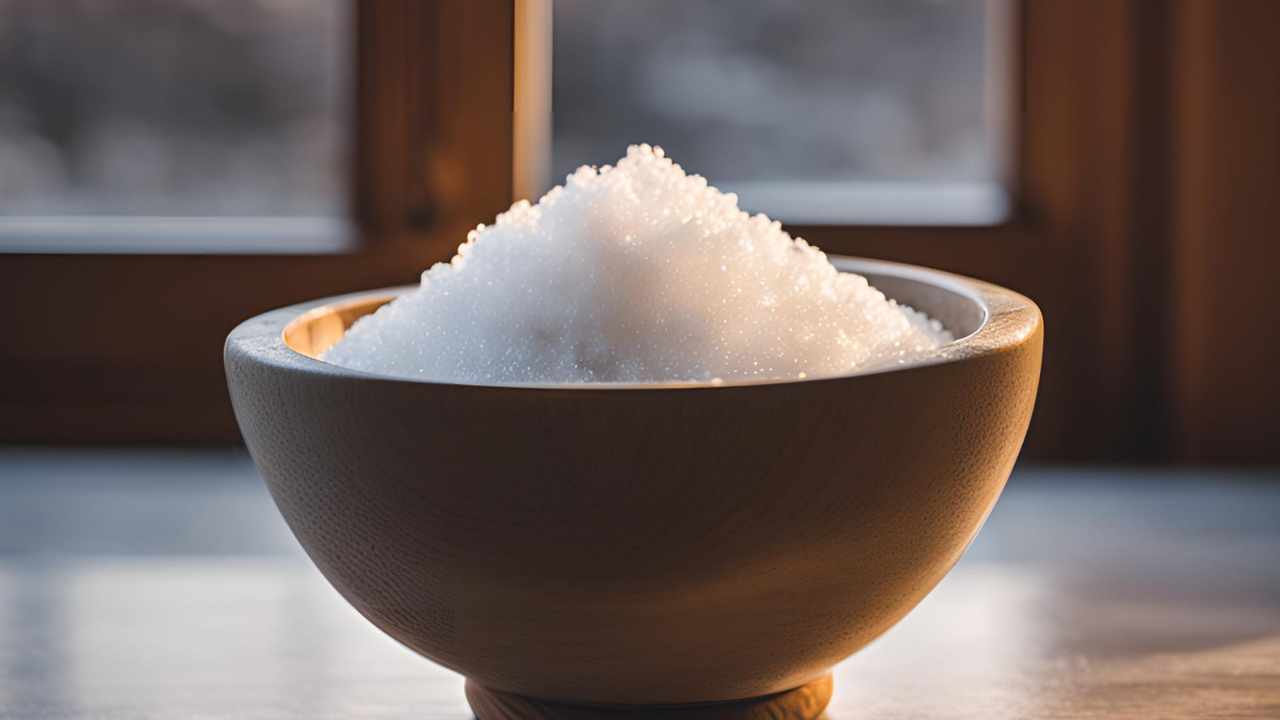 finestra e ciotola di sale