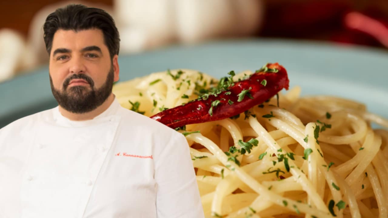 Antonino Cannavacciuolo spaghetti aglio e olioi