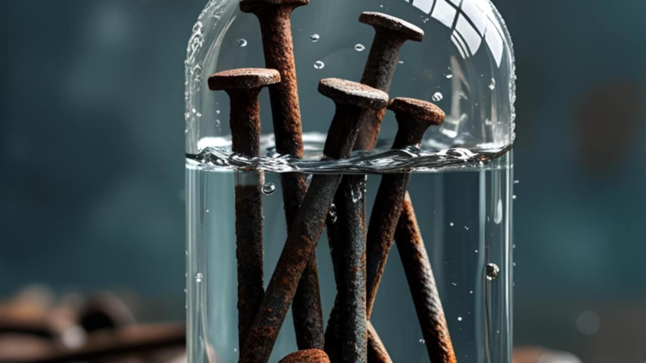 chiodi arrugginiti acqua 