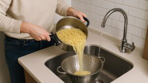Versare l’acqua bollente nel lavandino quando scoliamo la pasta può fare danni? La risposta non è quella che ti aspetti!