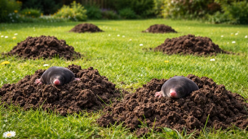 talpe che fanno buchi in giardino